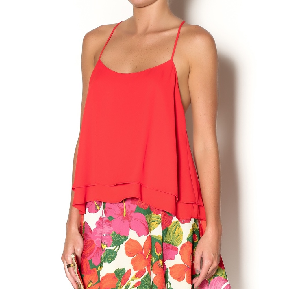 Show Me Your Mumu Red T Back Cami Top Medium